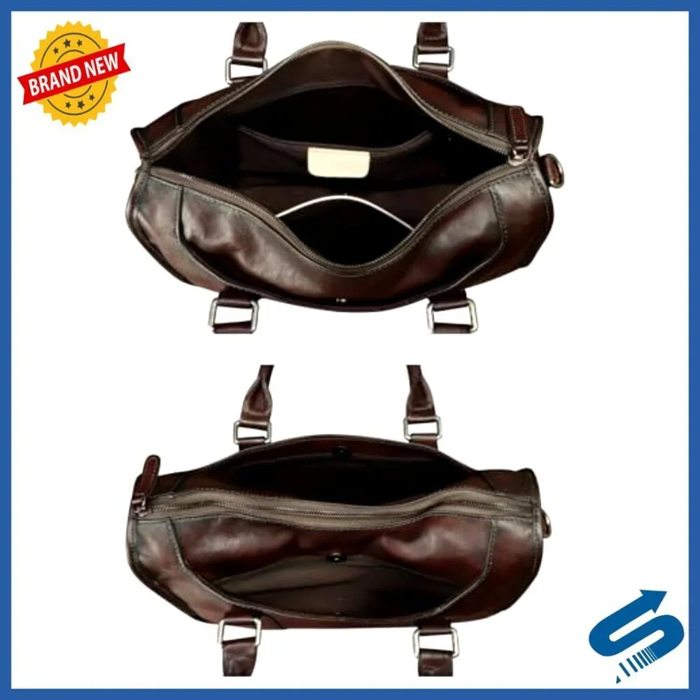 Genuine Leather Messenger Briefcase Shoulder Bag Laptop Computer Bag